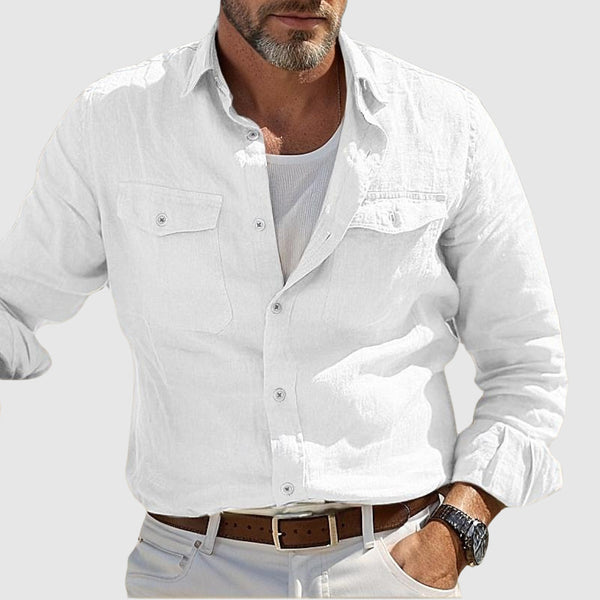 Regular Fit Button-Down Shirt for Men – Breathable & Stylish Comfort