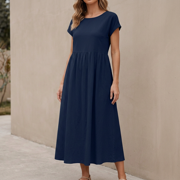 Relaxed Fit Maxi Dress with Pockets for Women – Comfortable & Stylish Design