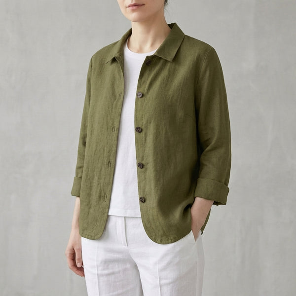 Relaxed Fit Button-Up Shirt for Women – Breathable Casual Comfort