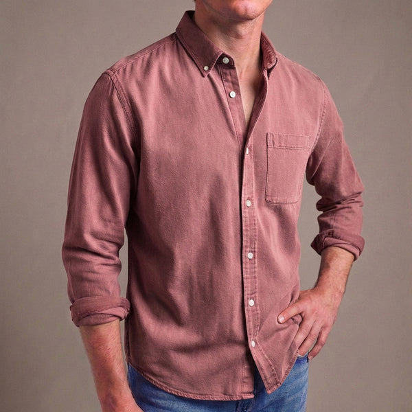 Regular Fit Solid Button-Down Shirt for Men – Classic Casual Comfort