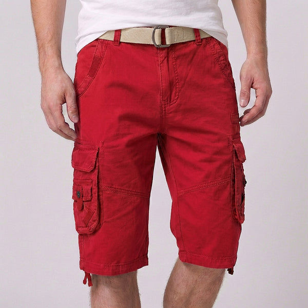 Relaxed Fit Belted Cargo Shorts for Men – Functional & Comfortable Design