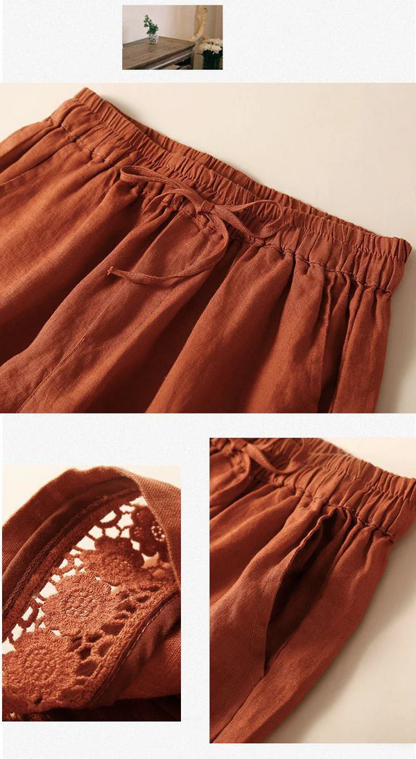 Embroidered Drawstring Shorts for Women – Relaxed Fit Comfort