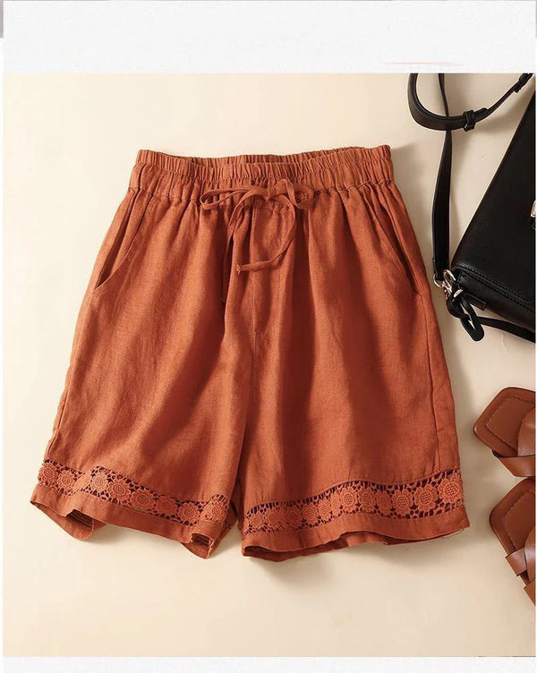 Embroidered Drawstring Shorts for Women – Relaxed Fit Comfort