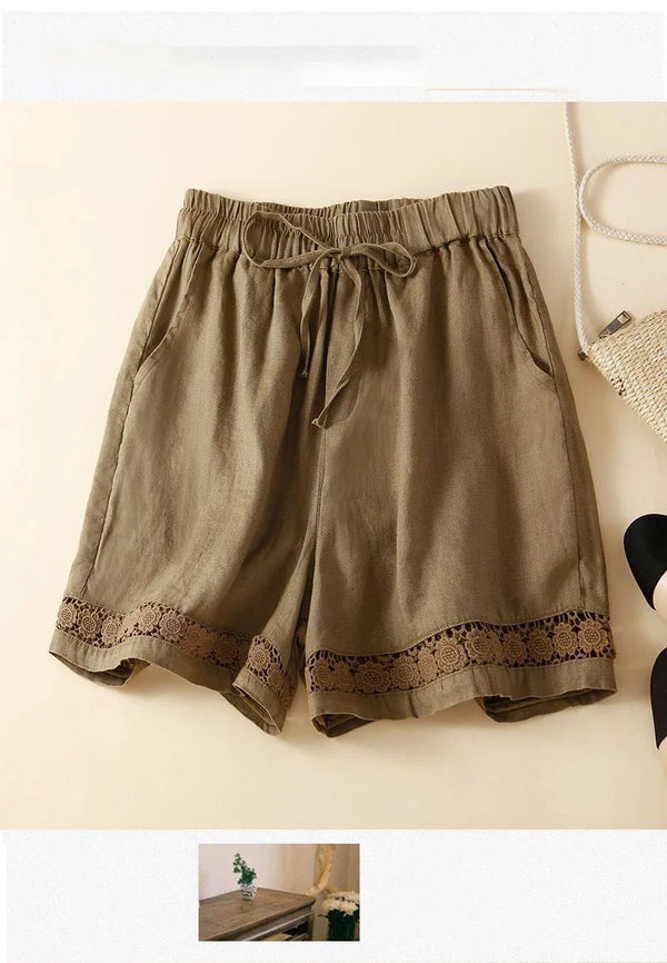Embroidered Drawstring Shorts for Women – Relaxed Fit Comfort
