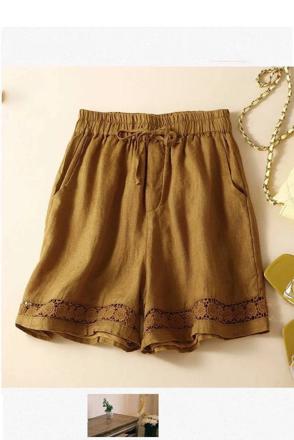 Embroidered Drawstring Shorts for Women – Relaxed Fit Comfort