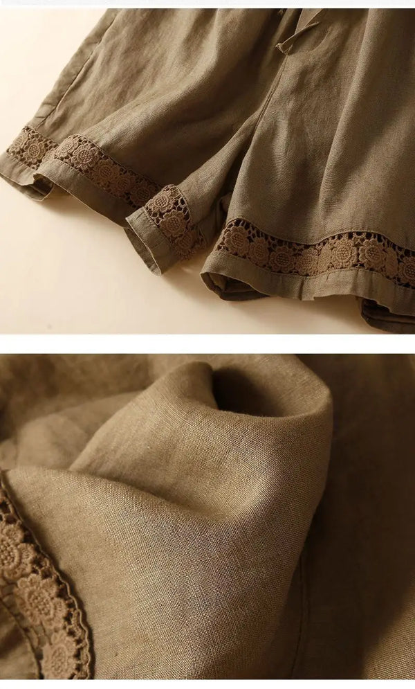 Embroidered Drawstring Shorts for Women – Relaxed Fit Comfort