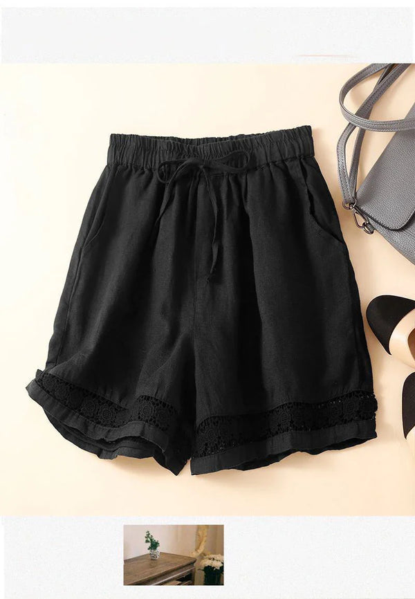 Embroidered Drawstring Shorts for Women – Relaxed Fit Comfort