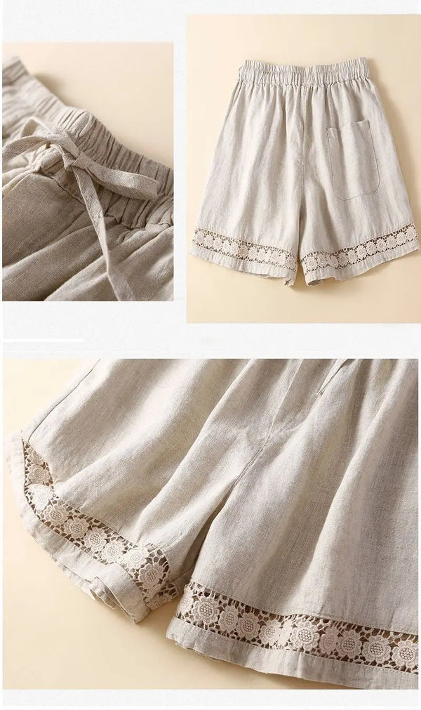 Embroidered Drawstring Shorts for Women – Relaxed Fit Comfort