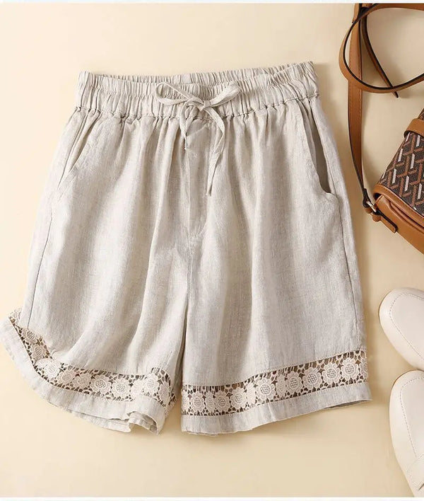 Embroidered Drawstring Shorts for Women – Relaxed Fit Comfort