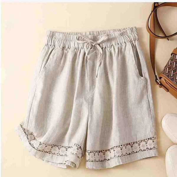 Embroidered Drawstring Shorts for Women – Relaxed Fit Comfort