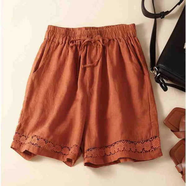 Embroidered Drawstring Shorts for Women – Relaxed Fit Comfort