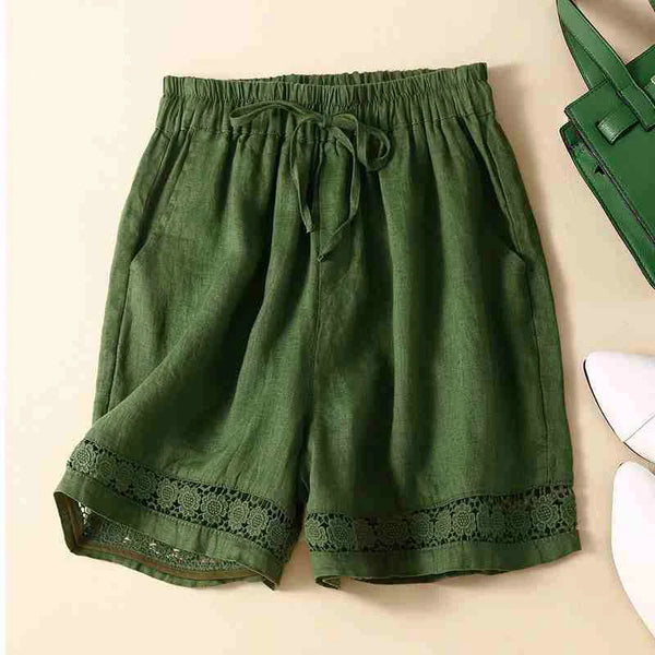 Embroidered Drawstring Shorts for Women – Relaxed Fit Comfort