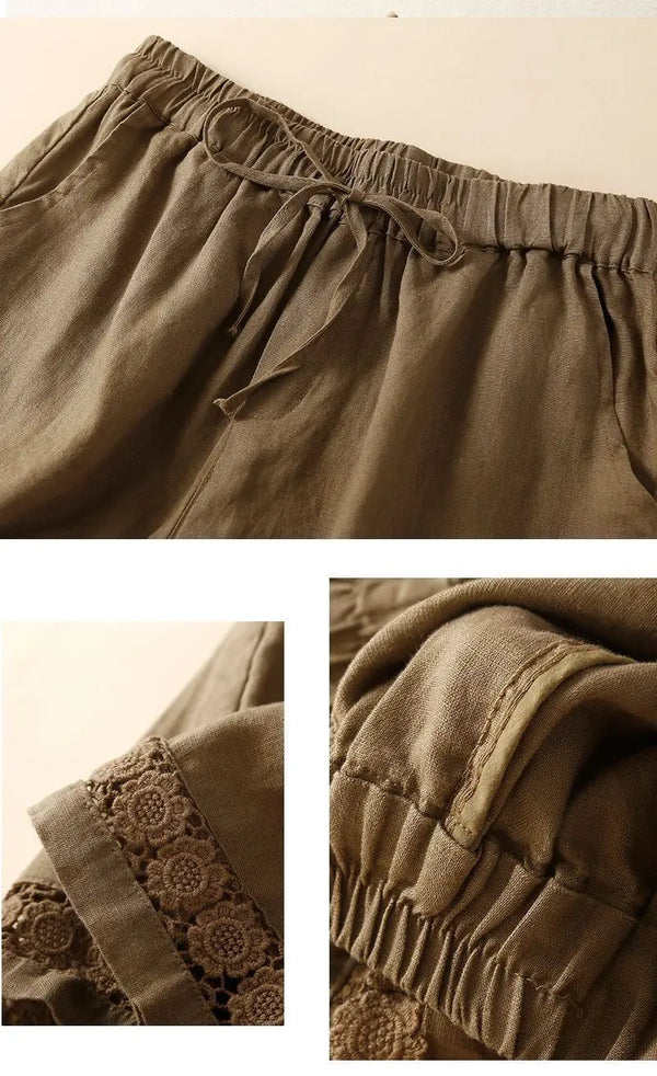 Embroidered Drawstring Shorts for Women – Relaxed Fit Comfort