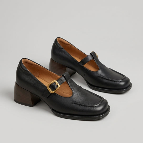 Orthopedic Square Toe T-Strap Mary Jane Shoes for Women – Supportive & Comfortable Design