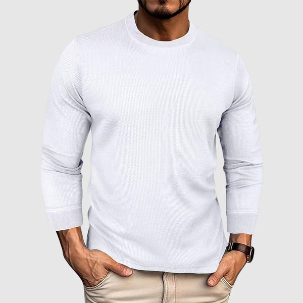 Slim Fit Ribbed Waffle Knit Shirt for Men – Casual Comfort & Style