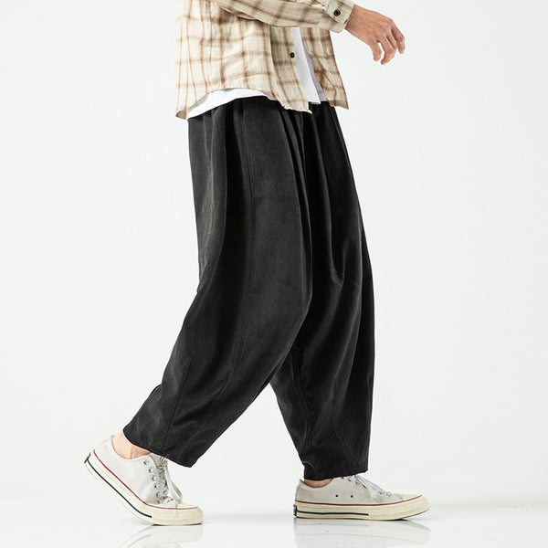 Men's Loose Cropped Wide-Leg Lantern Pants