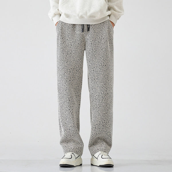Men's Slanted Stripe Chenille Wide-Leg Pants