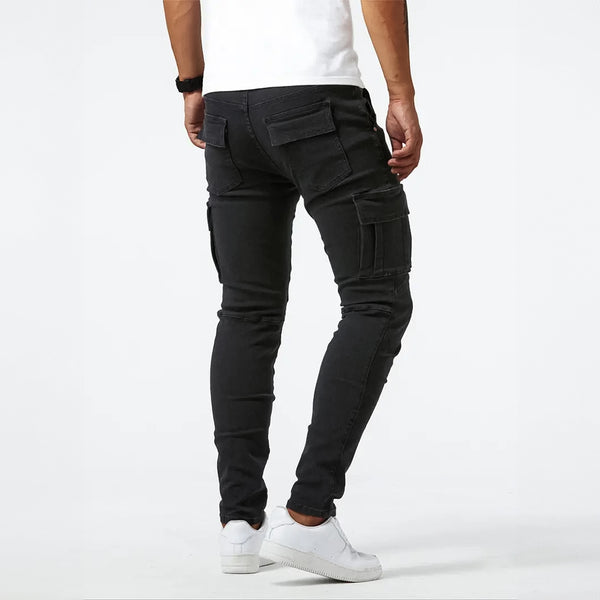 AlphaNow Slim-Fit Stretch Cargo Jeans