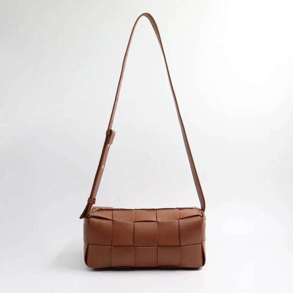 Braided Leather Mini Top Handle Bag