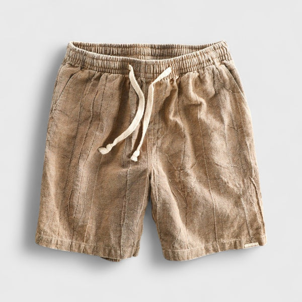 Aurelio Crinkle-Wash Linen Shorts