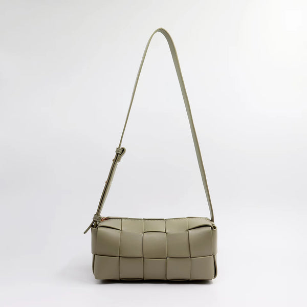 Braided Leather Mini Top Handle Bag