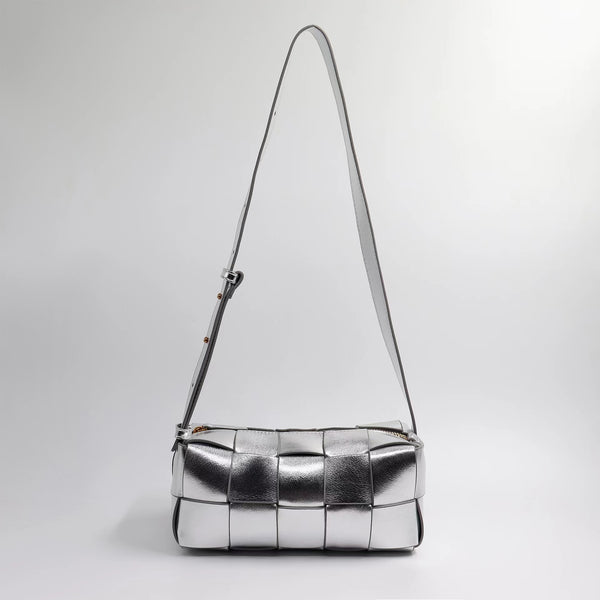 Braided Leather Mini Top Handle Bag