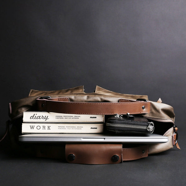 Canvas & Leather Laptop Briefcase – 14 and 15 inch