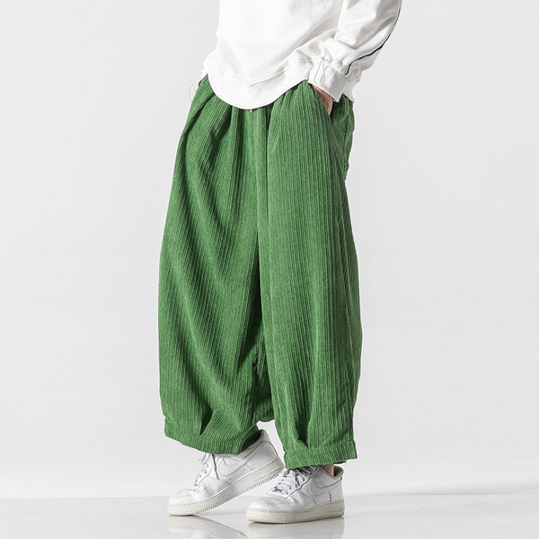 Men's Corduroy Harem Drawstring Pants