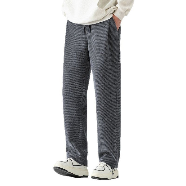 Men's Slanted Stripe Chenille Wide-Leg Pants