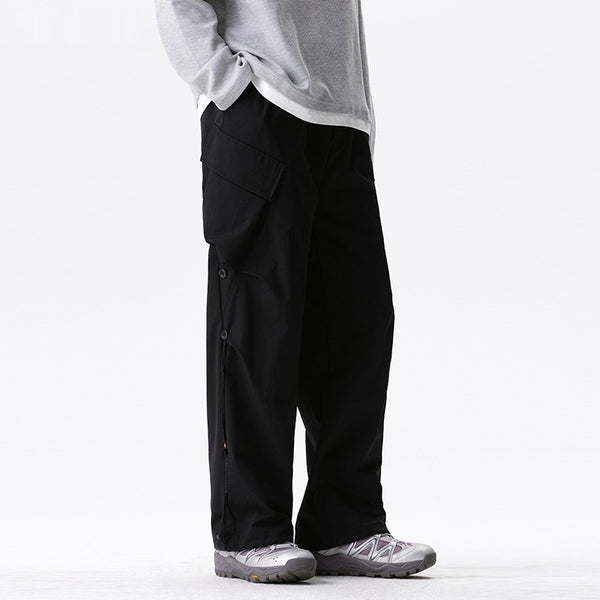 Men's Straight Cargo Pants with Webbing Belt