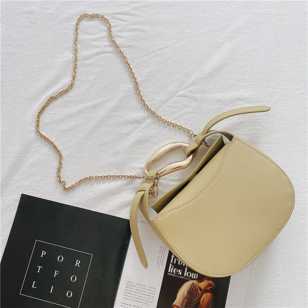 Cowhide Leather Pillow Crossbody Bag