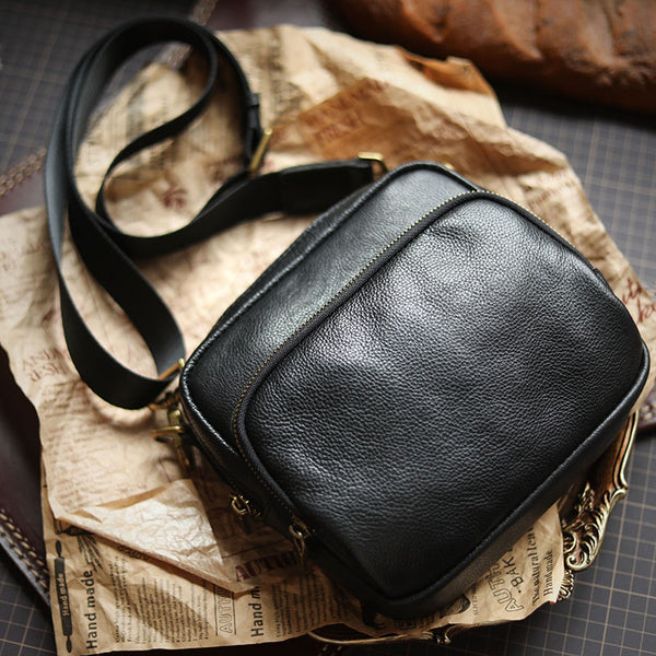 Men's Retro Cowhide Leather Crossbody Bag