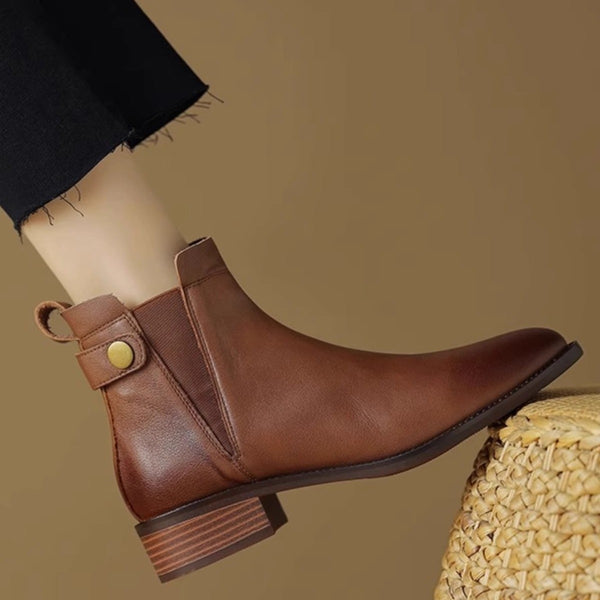 Tassel Ankle Boots with Chunky Low Heel