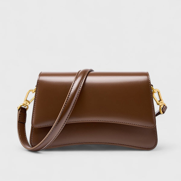 Genuine Leather Flap Crossbody Bag
