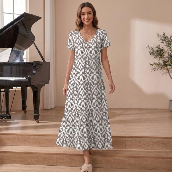 Ruffled Hem A-Line Maxi Dress for Women – Stylish Casual Comfort