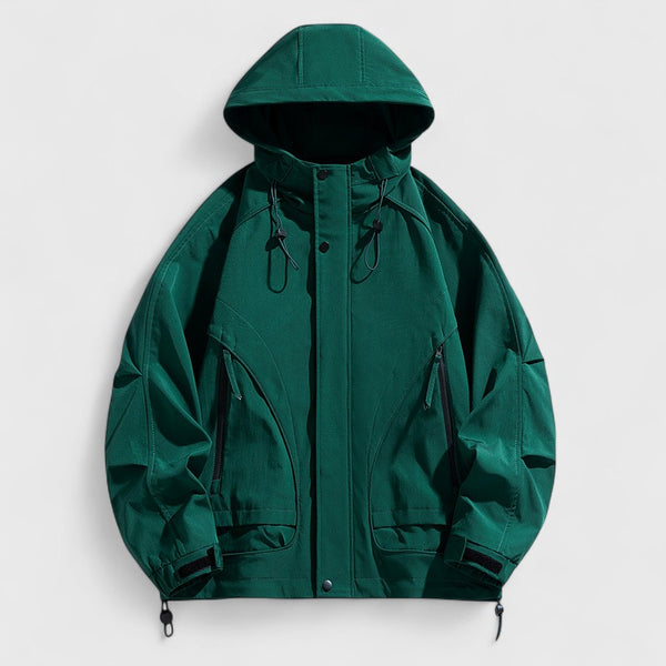 Loose Fit Hooded Plush-Lined Zip Jacket