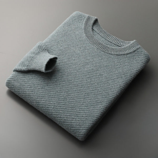 Loose Fit Wool Jacquard Crewneck Sweater