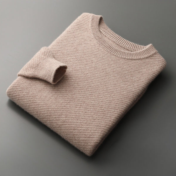 Loose Fit Wool Jacquard Crewneck Sweater
