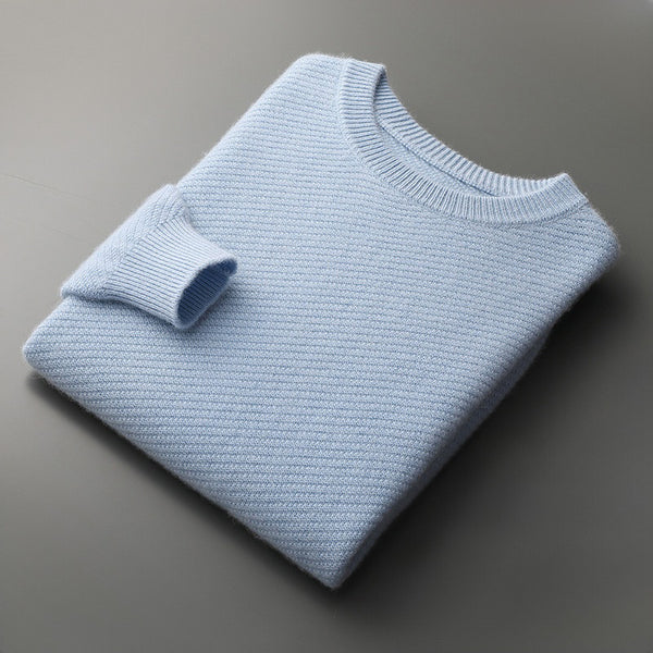 Loose Fit Wool Jacquard Crewneck Sweater