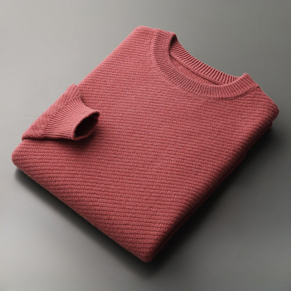 Loose Fit Wool Jacquard Crewneck Sweater