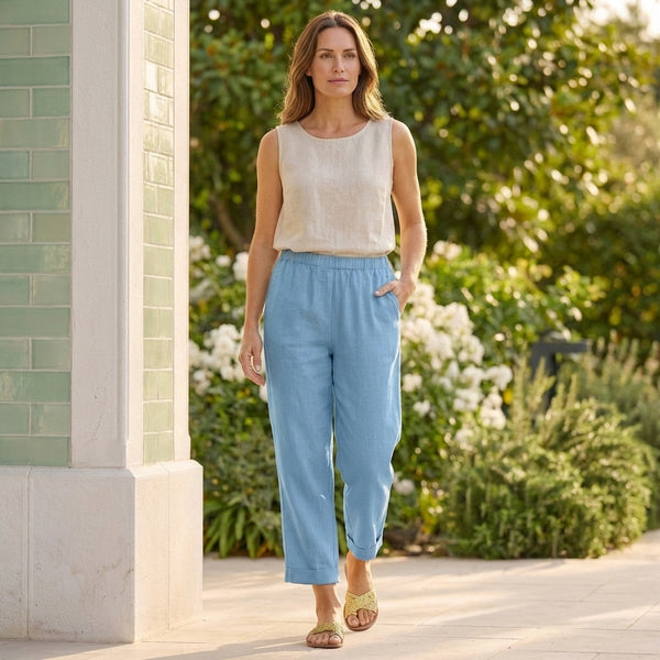 Relaxed Fit Cropped Trousers for Women – Casual Comfort & Style