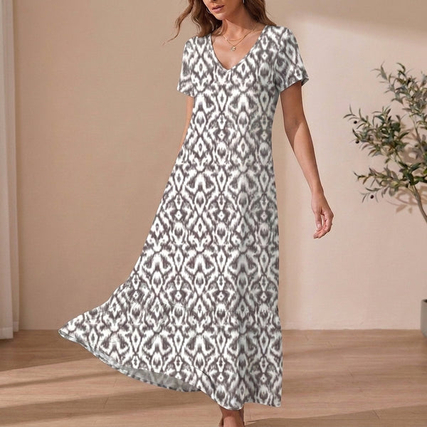 Ruffled Hem A-Line Maxi Dress for Women – Stylish Casual Comfort