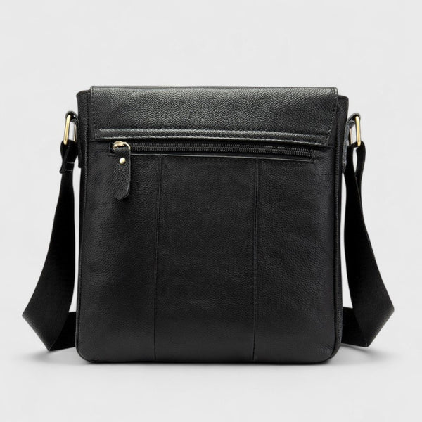 Men's Black Leather Crossbody Bag