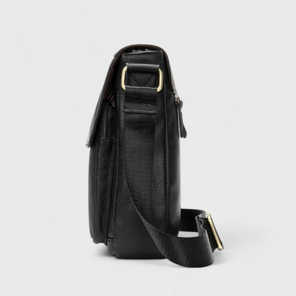 Men's Black Leather Crossbody Bag