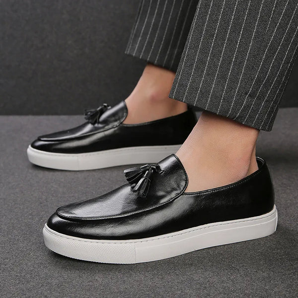 Men’s Tassel Loafers – Slip-On with White Sole