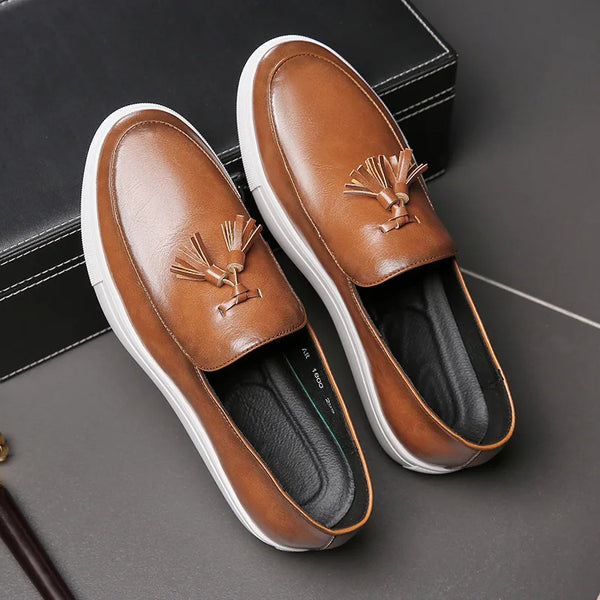 Men’s Tassel Loafers – Slip-On with White Sole