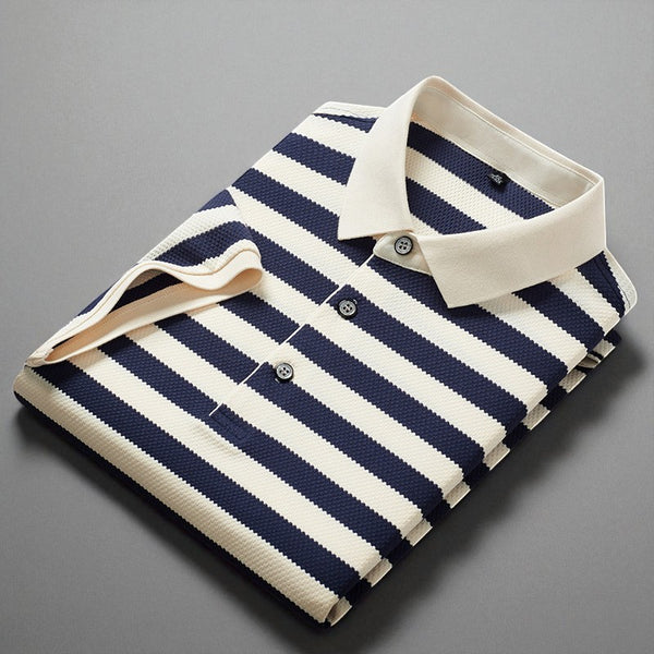 Premium Knit Stripe Polo Shirt