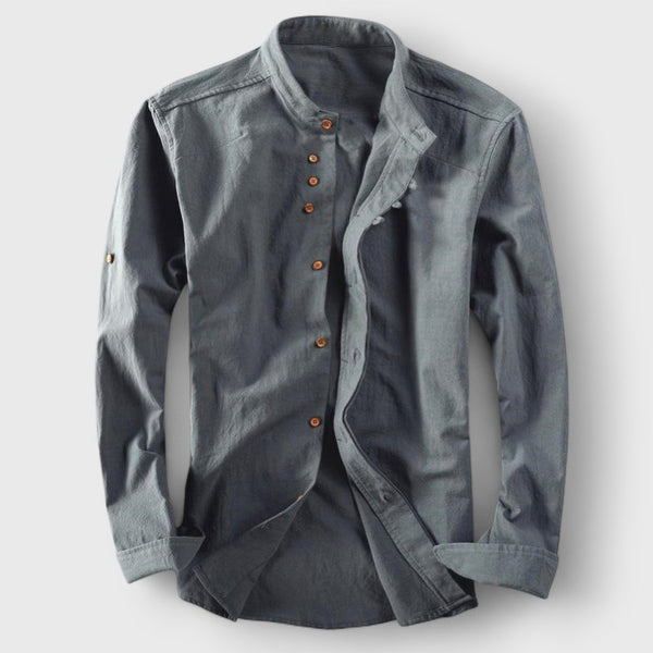 Premium Men's Linen Long-Sleeve Button-Up Shirt