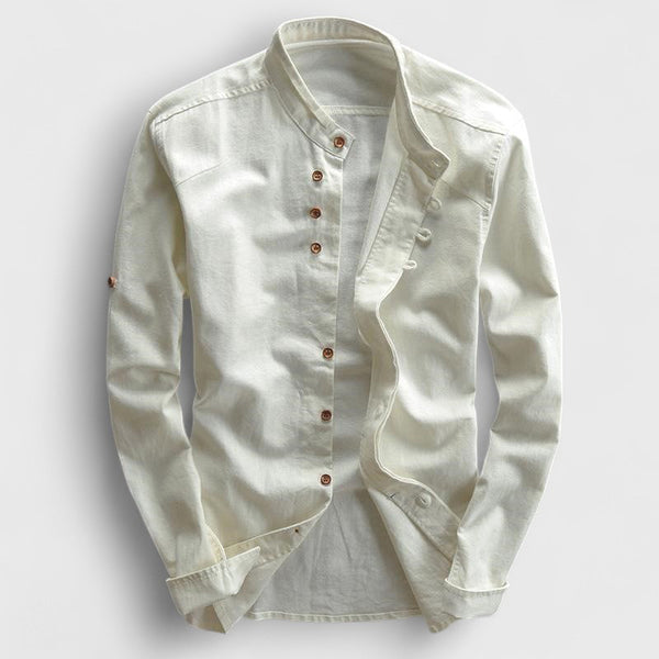 Premium Men's Linen Long-Sleeve Button-Up Shirt