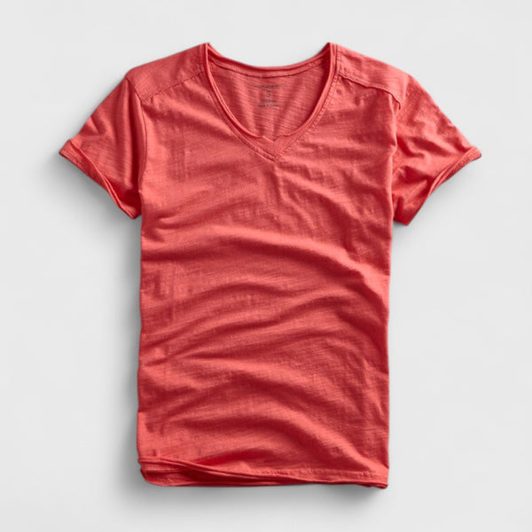 Vintage Fit V-Neck Cotton T-Shirt